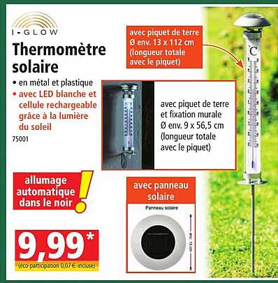 thermomètre solaire i-glow