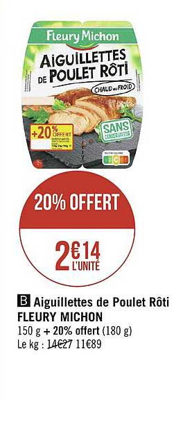 aiguillettes de poulet rôti fleury michon