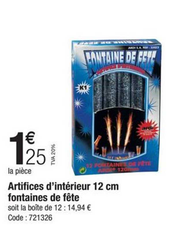 artifices d'intérieur 12 cm fontaines de fête