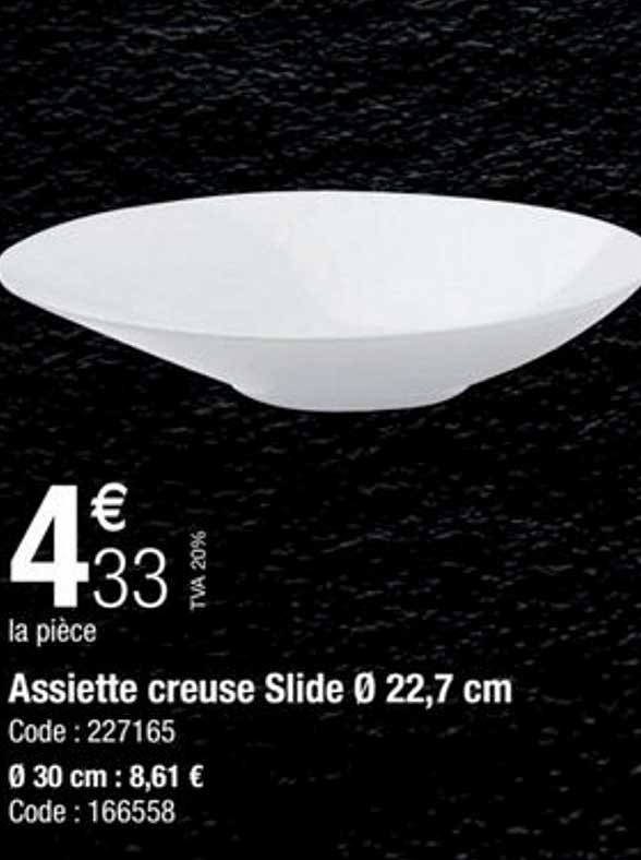assiette creuse slide 22,7 cm, 30 cm