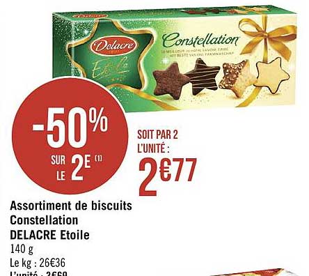 assortiment de biscuits constellation delacre étoile