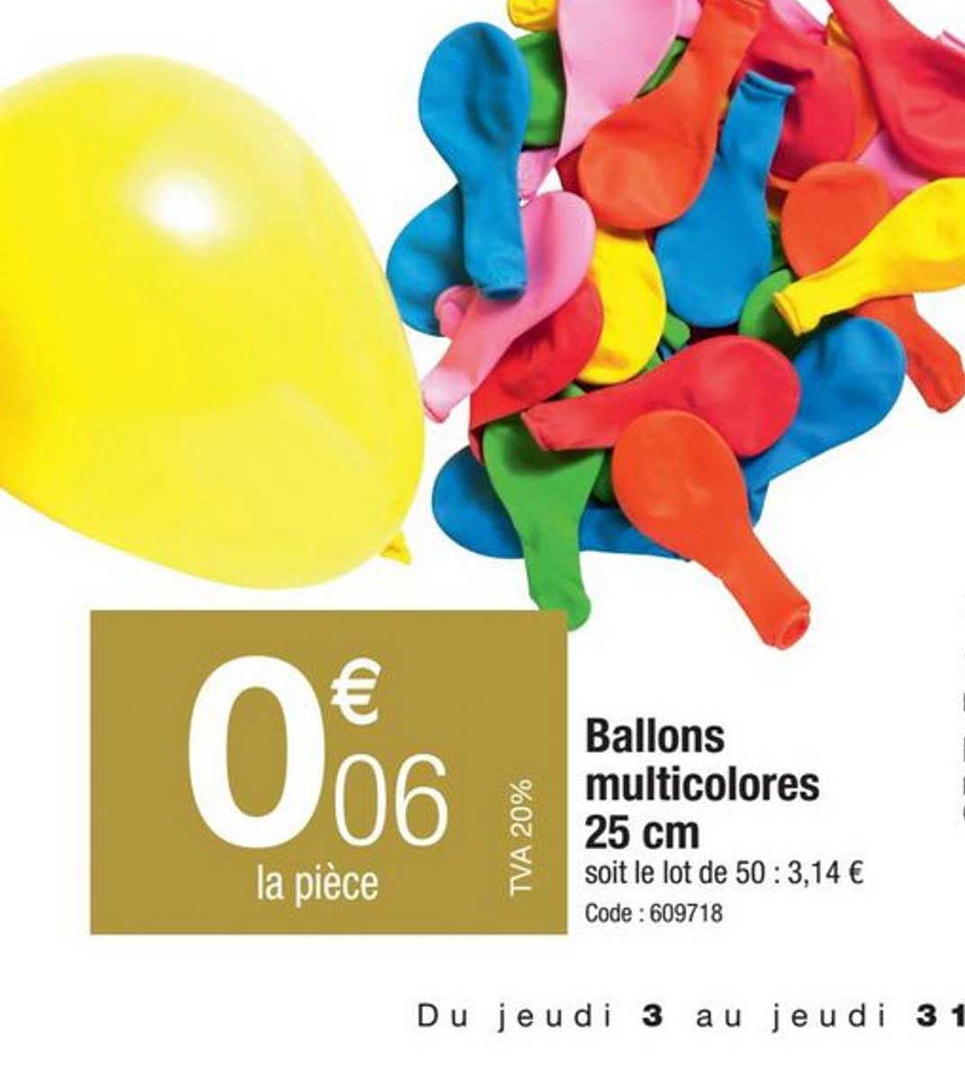 Ballons Multicolores 25 Cm