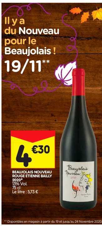 beaujolais nouveau rouge etienne bailly 2020