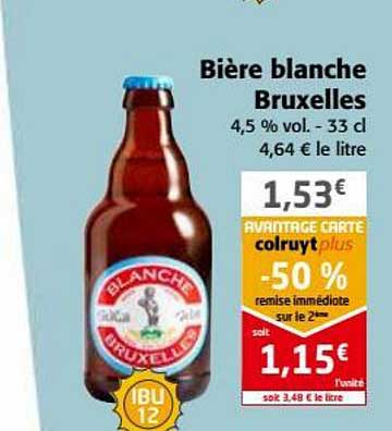 bière blanche bruxelles -50% de remise immédiate sur le 2ème