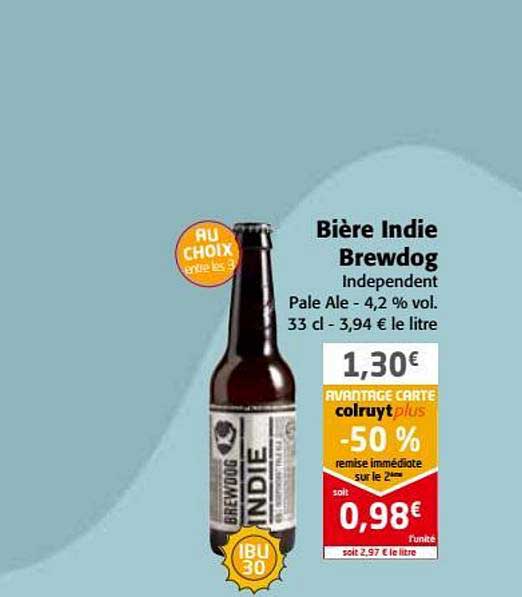 bière indie brewdog -52% de remise immédiate