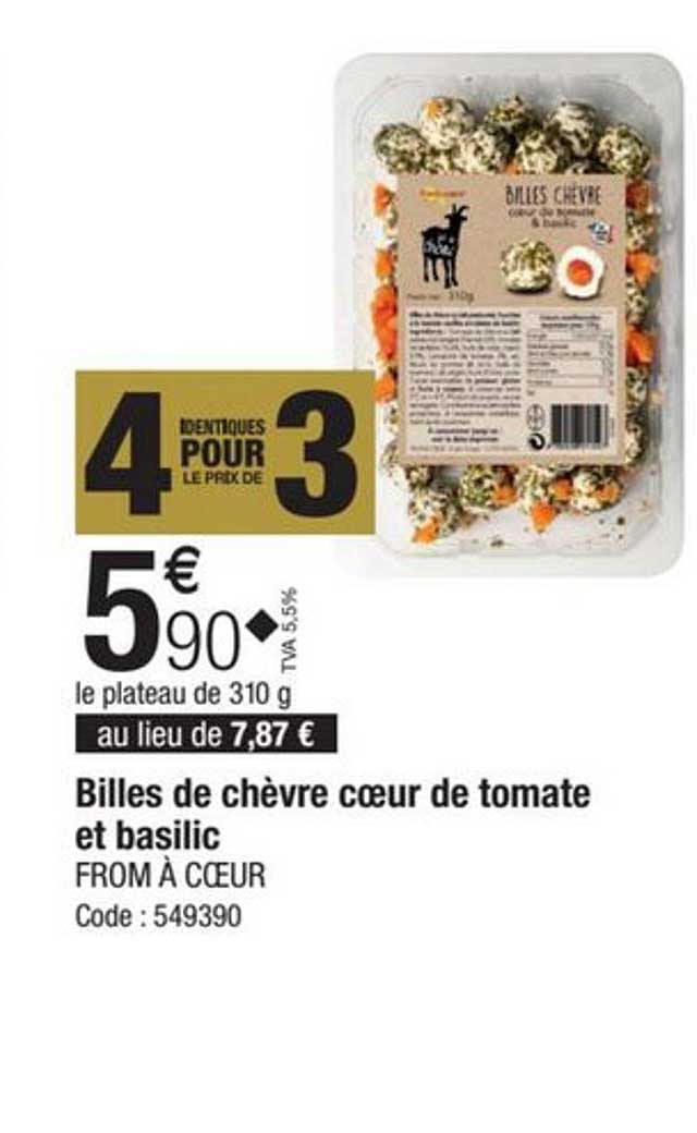 billes de chèvre cœur de tomate et basilic from à cœur