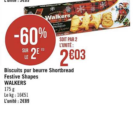 Biscuits Pur Beurre Shortbread Festive Shapes Walkers