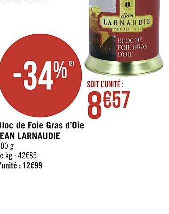 bloc de foie gras d'oie jean larnaudie