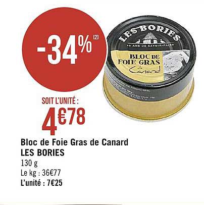 bloc de foie gras de canard les bories