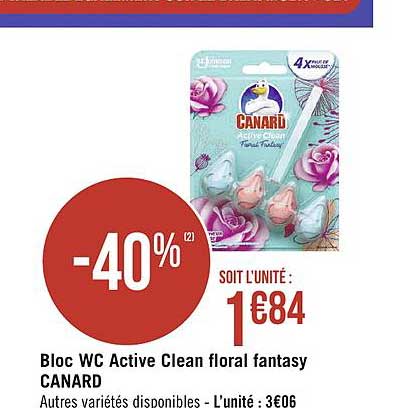bloc wc active clean floral fantasy canard
