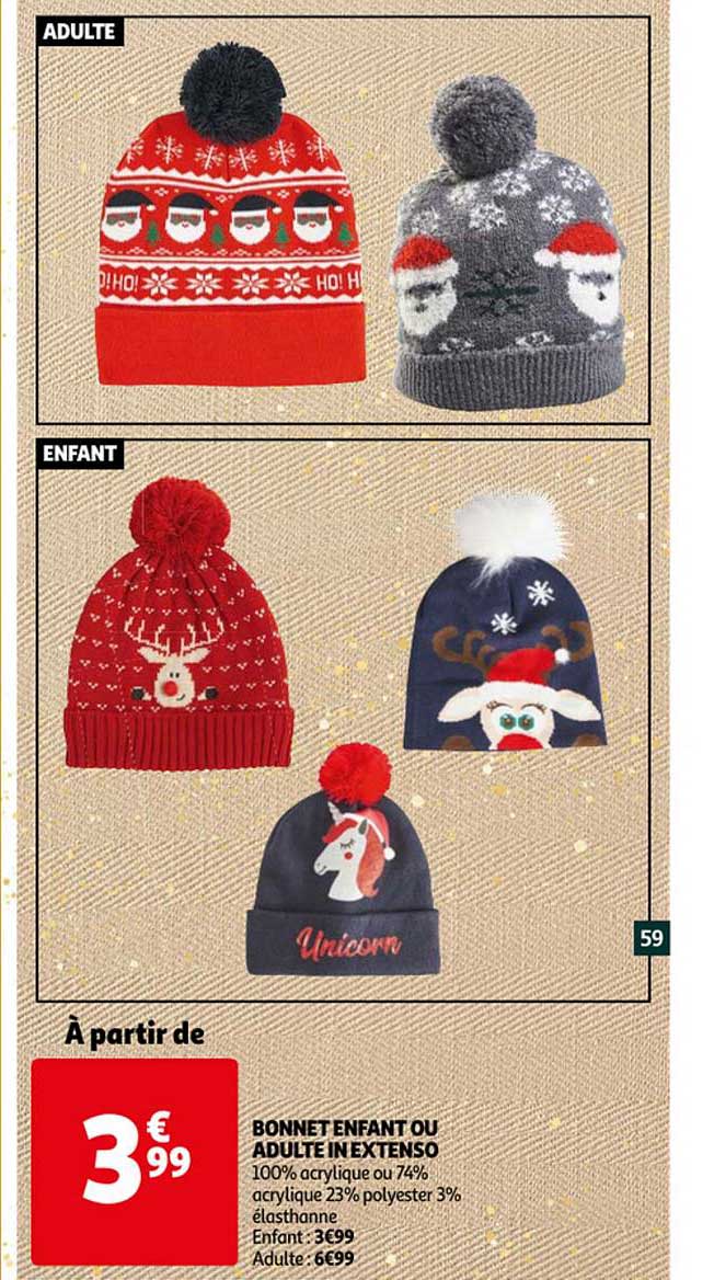 bonnet enfant ou adulte in extenso