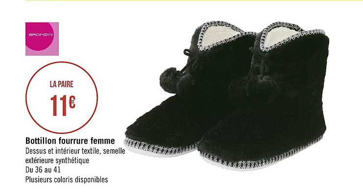 bottillon fourrure femme
