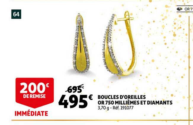 Boucles D'oreilles Or 750 Millièmes Et Diamants