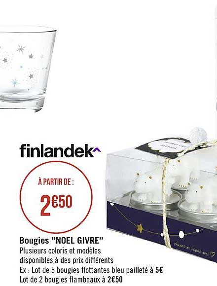 bougies "noël givre" finlandek