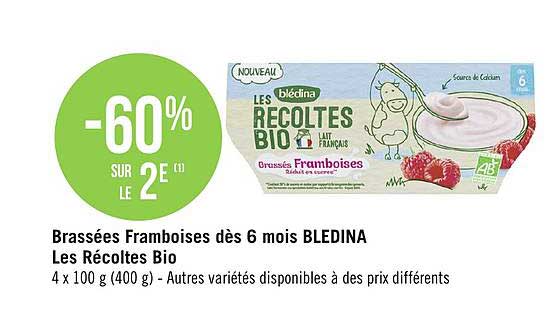 brassées framboises dès 6 mois bledina les récoltes bio