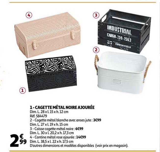 cagette métal noire ajourée