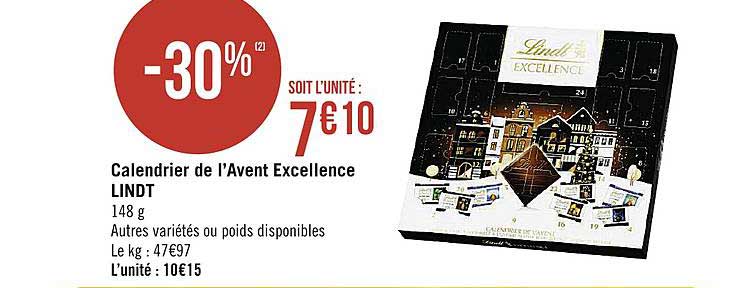 calendrier de l'avent excellence lindt