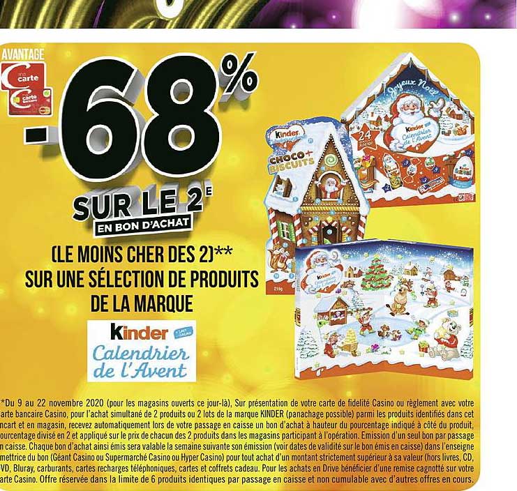 calendrier de l'avent kinder