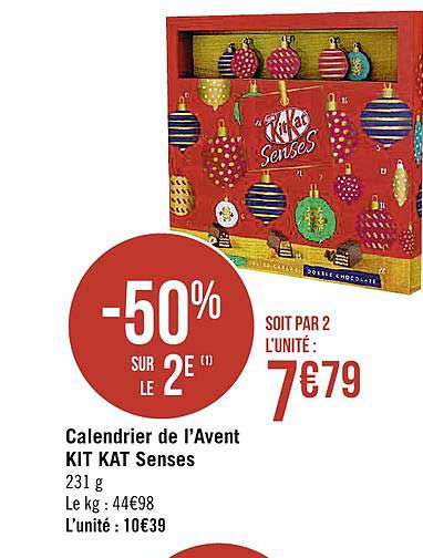 calendrier de l'avent kit kat senses -50% sur le 2e