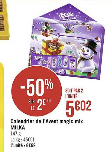 calendrier de l'avent magic mix milka