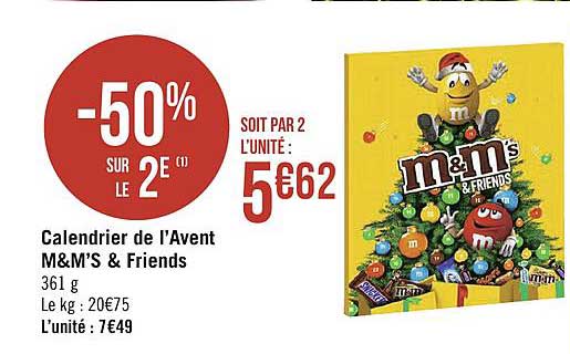 calendrier de l'avent m&m's & friends