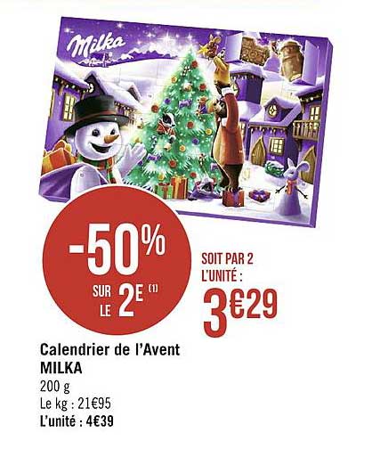 calendrier de l'avent milka