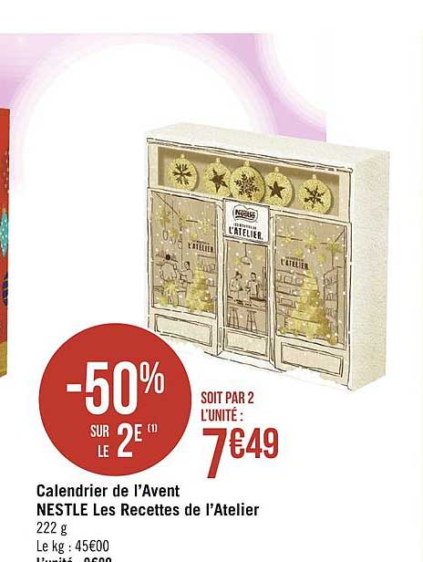 Calendrier De L'avent Nestlé Les Recettes De L'atelier