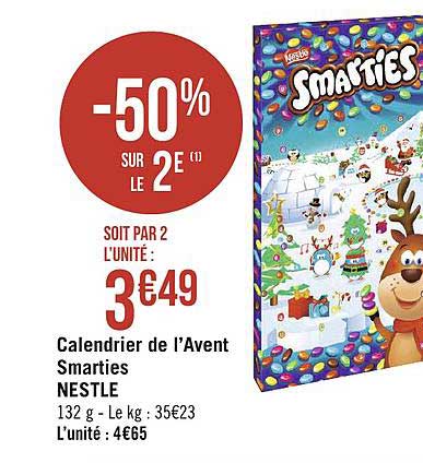 calendrier de l'avent smarties nestlé
