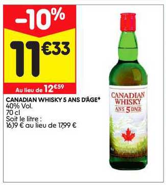 canadian whisky 5 ans d'âge