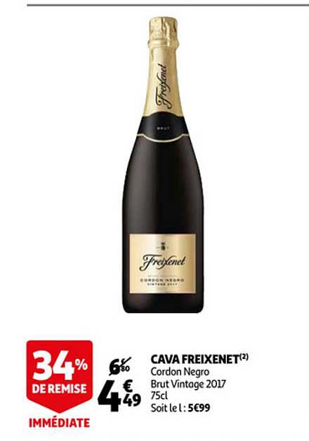 cava freixenet cordon negro 34% de remise immédiate