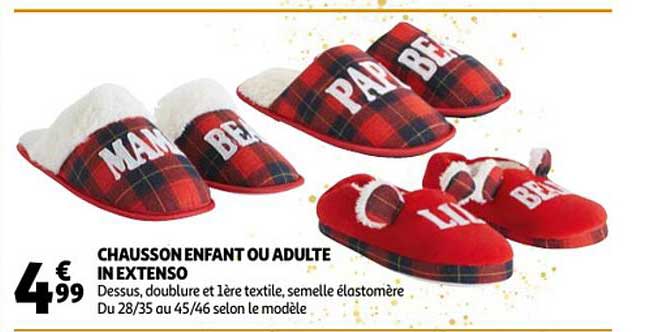 chausson enfant ou adulte in extenso