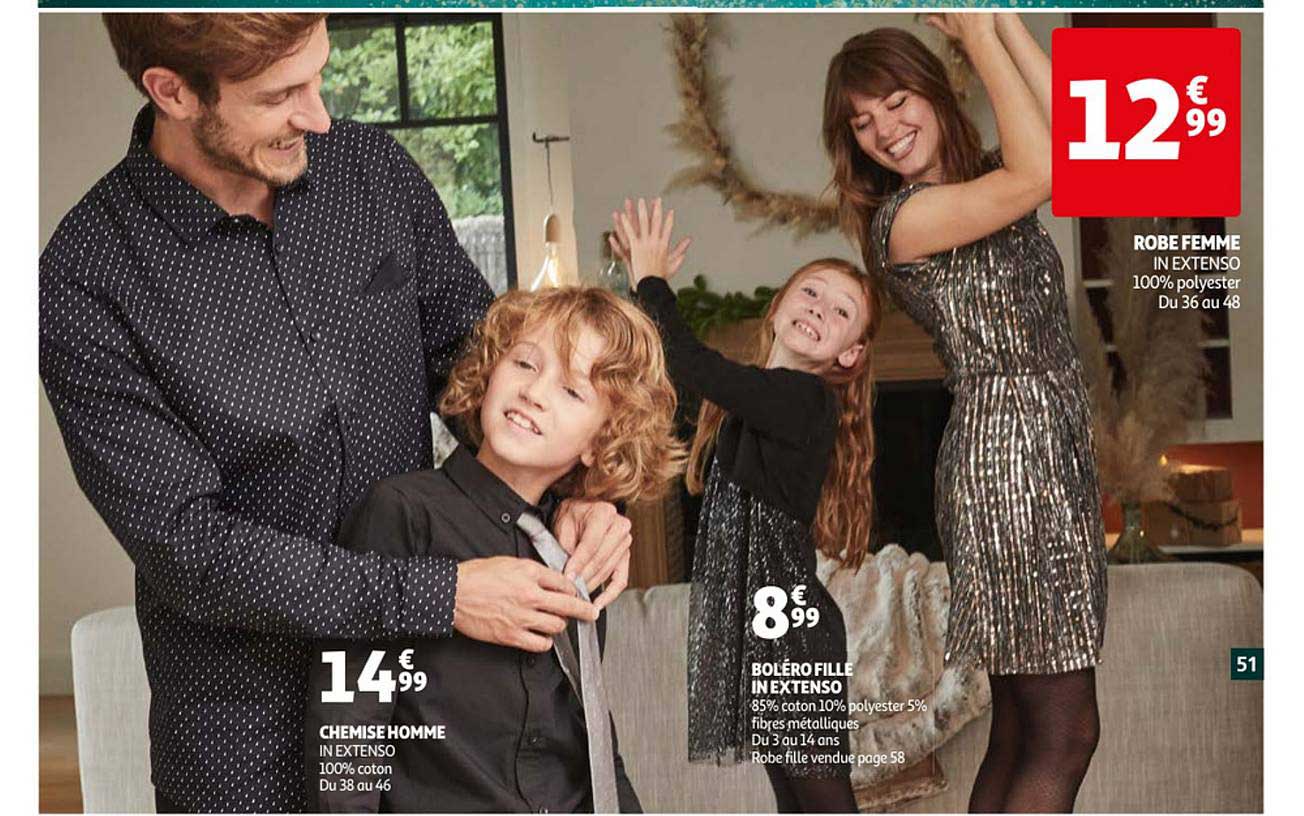 chemise homme in extenso boléro fille in extenso robe femme in extenso