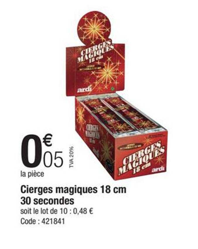 cierges magique 18 cm 30 secondes