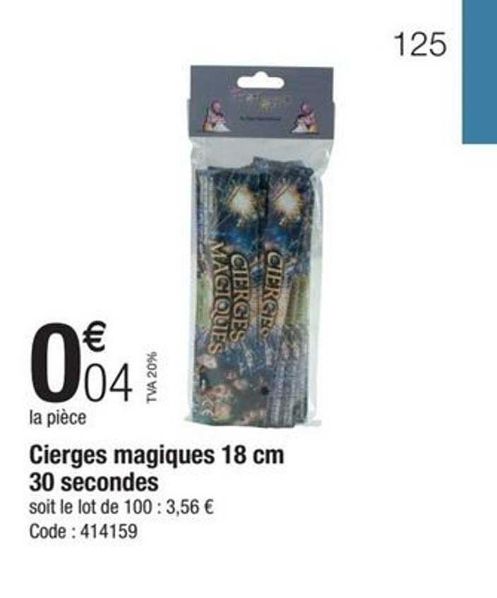 cierges magiques 18 cm 30 secondes