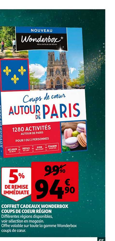 coffret cadeaux wonderbox coups de coeur région 5% de remise immédiate