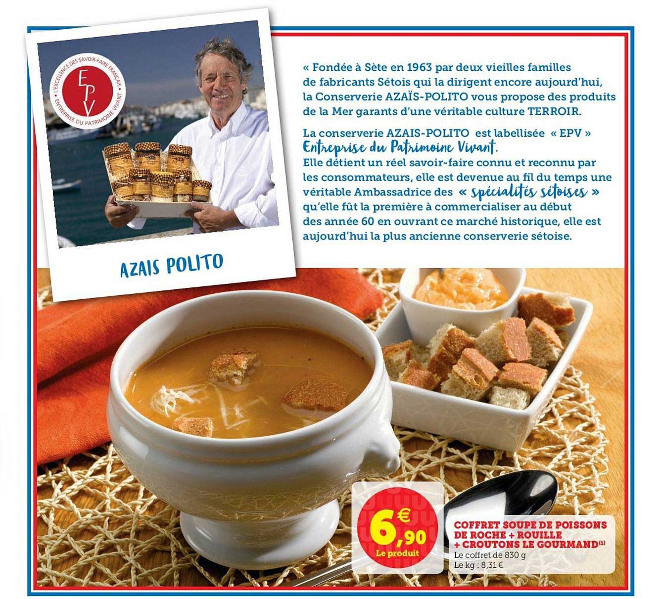 coffret soupe de poissons de roche + rouille + croûtons le gourmand