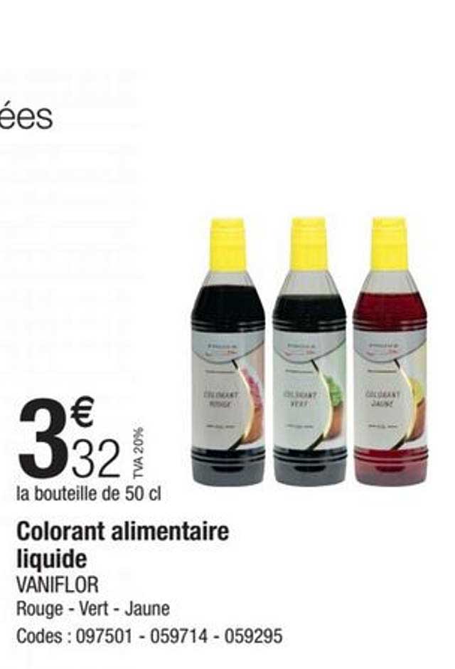 colorant alimentaire liquide vaniflor