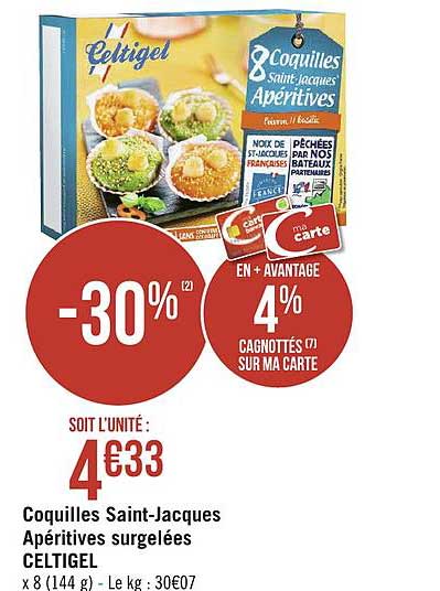 coquilles saint-jacques apéritives surgelées celtigel