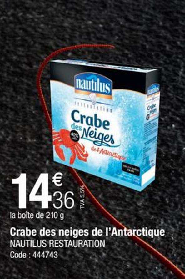 crabe des neiges de l'antarctique nautilus restauration