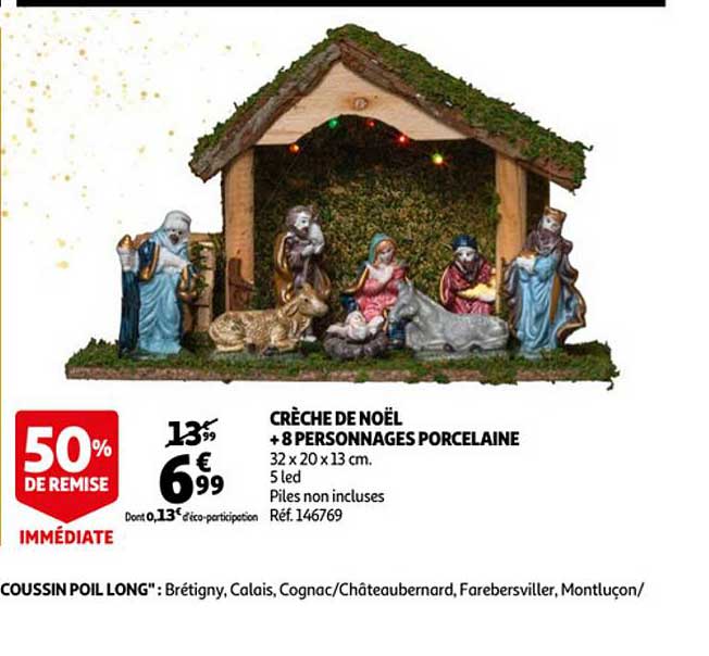 crèche de noël + 8 personnages porcelaine 50% de remise immédiate