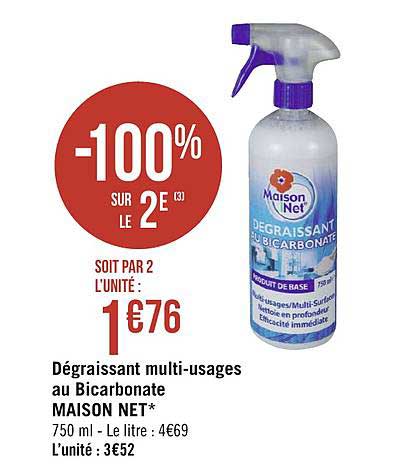 Dégraissant Multi-usages Au Bicarbonate Maison Net