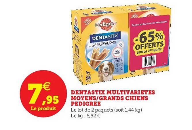 dentastix multivariétés moyens grands chiens pedigree