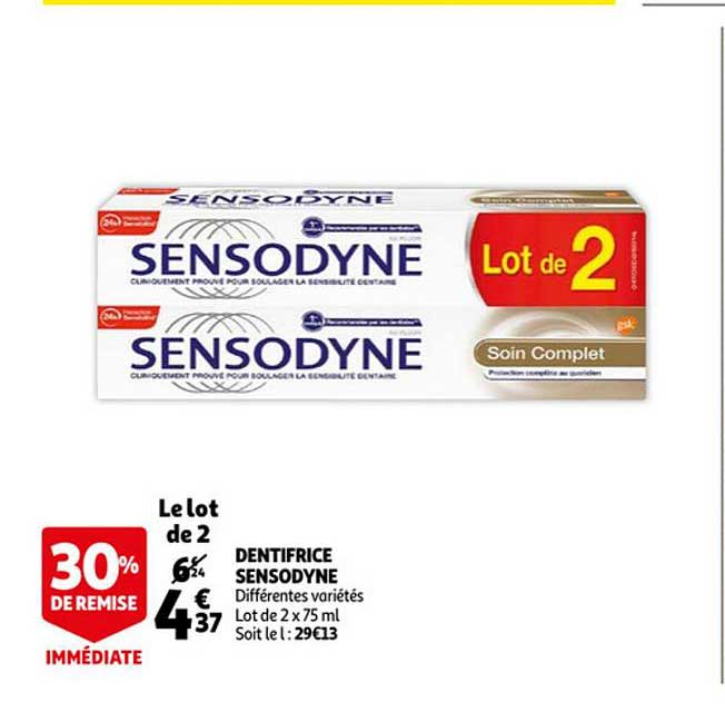 Dentifrice Sensodyne 30% De Remise Immédiate