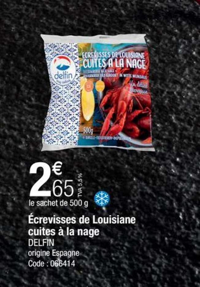 écrevisses de louisiane cuites à la nage delfin
