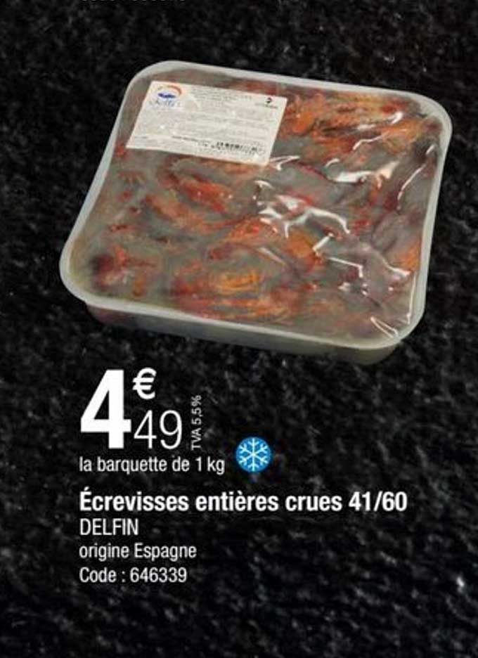 écrevisses entières crues 41-60 delfin