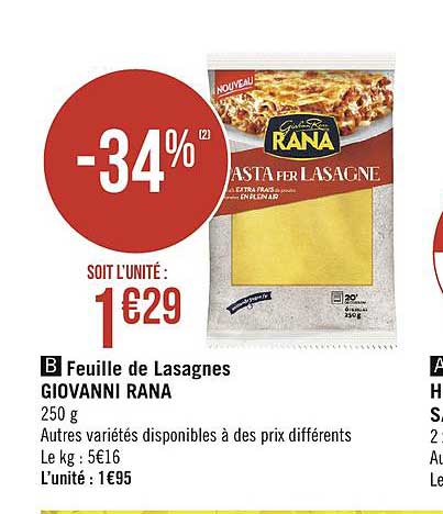 feuille de lasagne giovanni rana