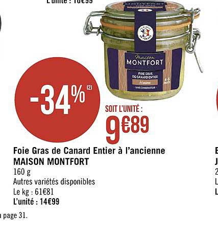 Foie Gras De Canard Entier à L'ancienne Maison Montfort