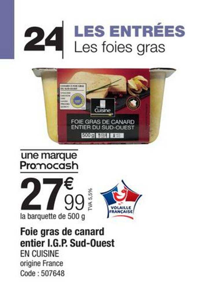 foie gras de canard entier i.g.p. sud-ouest en cuisine