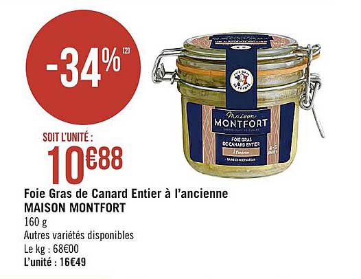 fois gras de canard entier à l'ancienne maison montfort