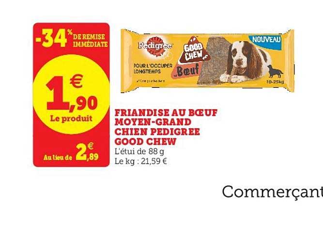 Friandise Au Bœuf Moyen Grand Chien Pedigree Good Chew -34% De Remise Immédiate